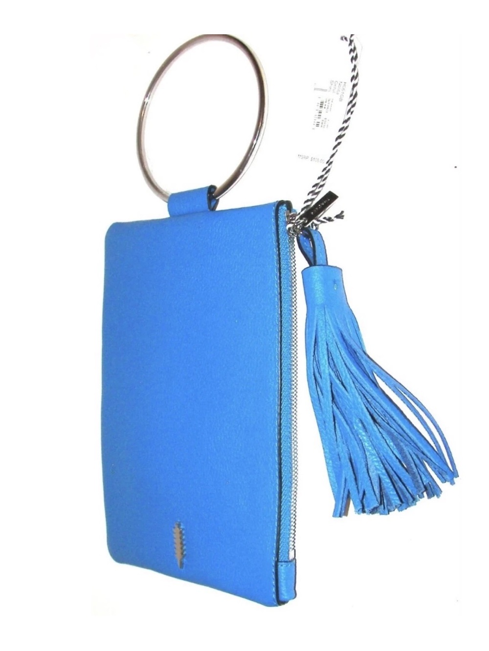 Thacker Nolita Cerulian Surf Blue Leather Purse/Wristlet with Tassel